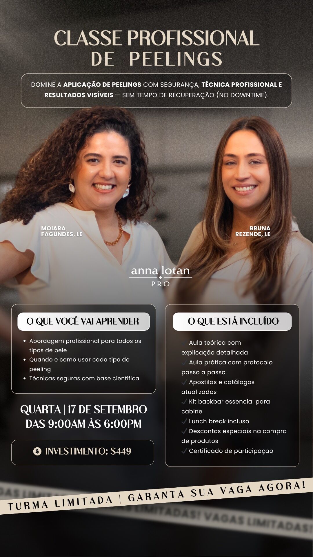 Classe de Peelings aula em Português Wednesday September 17th, 2025 900am EST